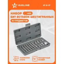 Набор бит для шуруповерта с держателем в кейсе AIRLINE AT-B-37