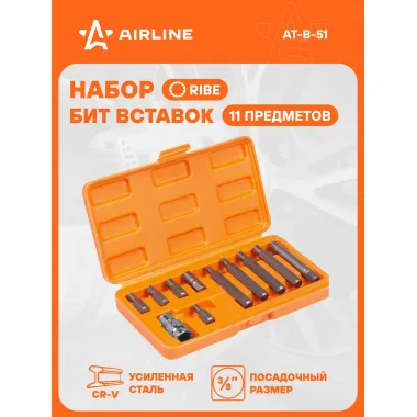 Набор бит для шуруповерта с держателем в кейсе AIRLINE AT-B-51
