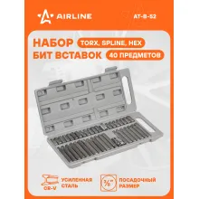 Набор бит для шуруповерта с держателем в кейсе AIRLINE AT-B-52