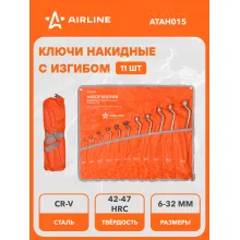 Набор ключей накидных с изгибом 6-32 мм, 11 шт AIRLINE ATAH015