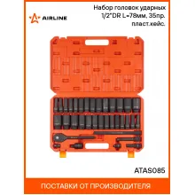 Набор головок ударных шестигранных 1/2