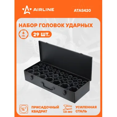 Набор головок ударных шестигранных 3/4