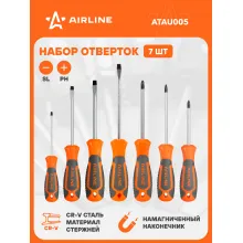 Набор отверток 7 шт крестовые и прямые AIRLINE ATAU005