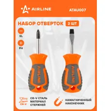 Набор отверток 2 шт крестовые и прямые SL6, PH2 AIRLINE ATAU007