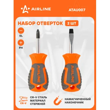 Набор отверток 2 шт крестовые и прямые SL6, PH2 AIRLINE ATAU007