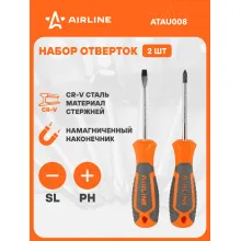 Набор отверток 2 шт крестовые и прямые SL5, PH1 AIRLINE ATAU008