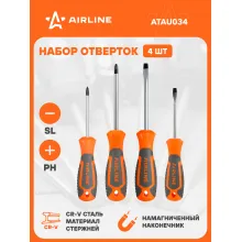 Набор отверток 4 шт крестовые и прямые AIRLINE ATAU034