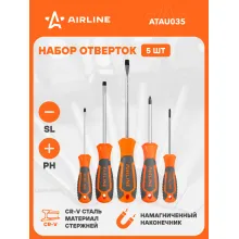 Набор отверток 5 шт крестовые и прямые AIRLINE ATAU035
