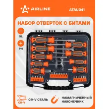 Набор отвёрток и бит 33 пр. (SL, PH, PZ, HEX, TORX, SQUARE) пласт.кейс ATAU041 AIRLINE Набор отвёрток и бит 33 пр. (SL, PH, PZ, HEX, TORX, SQUARE) пласт.кейс ATAU041 AIRLINE