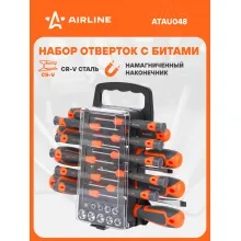 Набор отвёрток, бит и головок 44 пр. холдер (SL, PH, PZ, TORX) блистер ATAU048 AIRLINE Набор отвёрток, бит и головок 44 пр. холдер (SL, PH, PZ, TORX) блистер ATAU048 AIRLINE