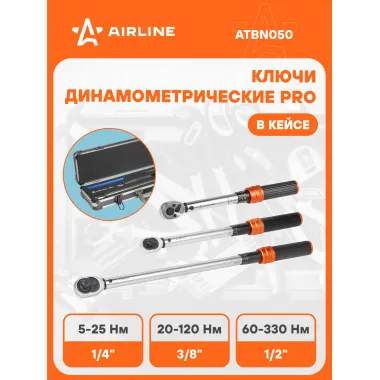 Динамометрический ключ набор 3 шт 1/4