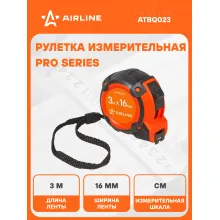 Рулетка строительная измерительная 3 м х 16 мм / прорезиненный корпус AIRLINE ATBQ023