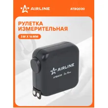 Рулетка в ударопрочном корпусе 3мх16мм, автостоп, магнитный зацеп, двуст. шкала ATBQ030 AIRLINE