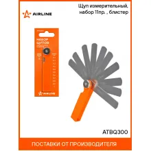 Щуп измерительный, набор 11пр. (0,1-1мм, L-75мм, пласт. корпус), блистер ATBQ300 AIRLINE