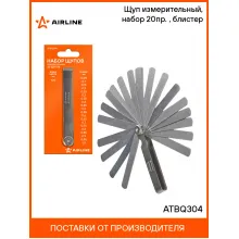 Щуп измерительный, набор 20пр. (0,05-1мм, L-100мм, стальной корпус), блистер ATBQ304 AIRLINE