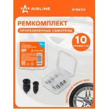 AIRLINE Ремкомплект для ремонта бескамерных шин саморезы прорезиненные 10 шт. в кейсе ATRK113