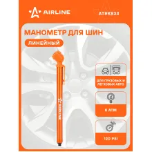 Манометр автомобильный для шин 8.0 атм, линейный AIRLINE ATRK833