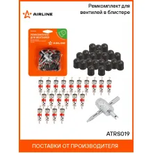 Ремкомплект для вентилей (20 золотников, 20 колпачков на вентиль, метчик) AIRLINE ATRS019