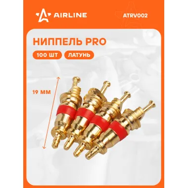 Золотник автомобильный ниппель для колеса 100 шт, PRO короткий 19 мм AIRLINE ATRV002
