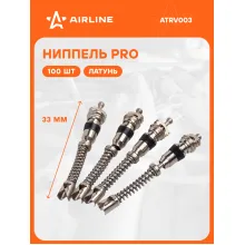 Золотник автомобильный ниппель для колеса 100 шт, PRO длинный 33 мм AIRLINE ATRV003
