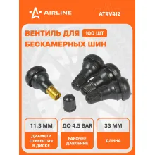Вентиль для бескамерных шин комплект резиновых вентилей 100 шт AIRLINE ATRV412 Вентиль для бескамерных шин комплект резиновых вентилей 100 шт AIRLINE ATRV412