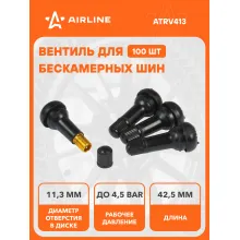Вентиль для бескамерных шин комплект резиновых вентилей 100 шт AIRLINE ATRV413 Вентиль для бескамерных шин комплект резиновых вентилей 100 шт AIRLINE ATRV413