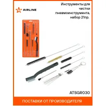 Инструменты для чистки пневмоинструмента, набор 21пр. (щетка, кисточка, ершики, иглы) ATSGR030 AIRLINE