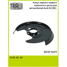 Кожух заднего правого тормозного диска для автомобилей Audi A4 (B5) (94-) BDSP 2609 TRIALLI Кожух заднего правого тормозного диска для автомобилей Audi A4 (B5) (94-) BDSP 2609 TRIALLI