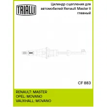 Цилиндр главный сцепления для автомобилей Renault Master II (97-) CF 883 TRIALLI