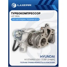 Турбокомпрессор для автомобилей Hyundai H1 Starex (00-) 2.5D [D4CB] LAT 0836 LUZAR