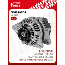 Генератор для Hyundai Elantra III (00-) 1.6i/1.8i/Accent I (94-) 90 А LG 0891