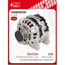 Генератор для автомобилей VAG Polo (20-)/Octavia A8 (20-) 110 А LG 1842