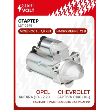 Стартер для автомобилей Chevrolet Captiva C140 (10-)/Opel Antara (10-) 2.2CDTi 1,8кВт LSt 0595 StartVolt