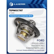 Термостат для автомобилей Ford Focus II (05-)/Focus III (10-)/Fusion/Fiesta (02-) (82°С) (термоэл.) LT 1001 LUZAR