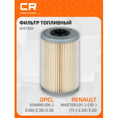 Фильтр топливный для автомобилей Renault Master (01-)/(10-)/Opel Vivaro (06-) 2.0D/2.3D/2.5D SVS726X Carville Racing