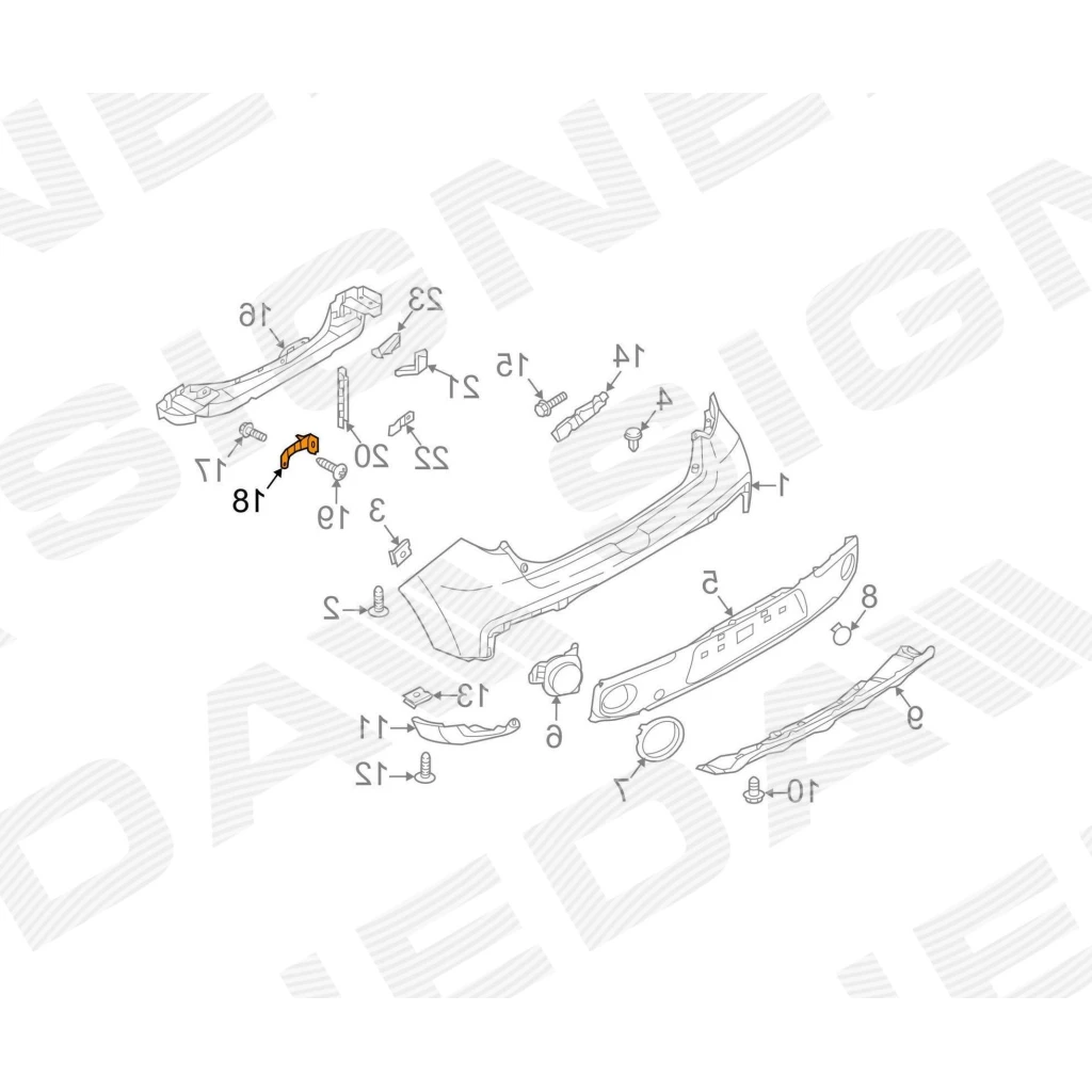 Крепление бампера (правое) для KIA Soul II (PS)