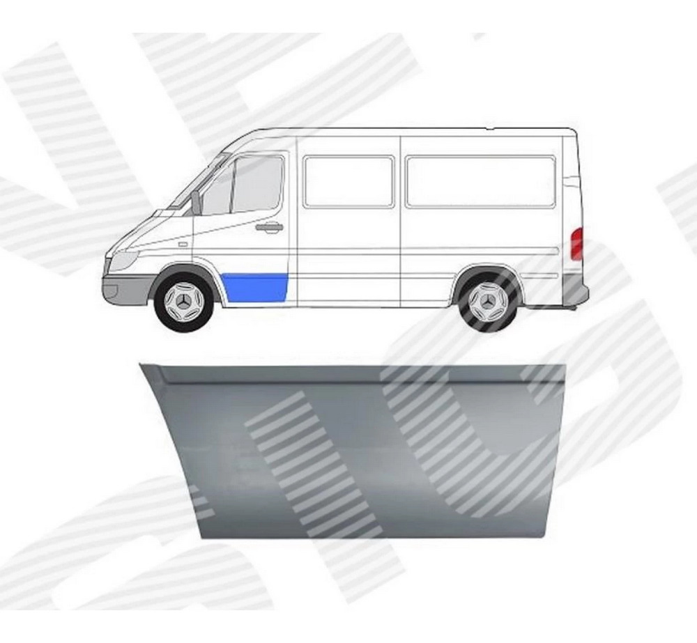 Железо двери (левой) для Mercedes Sprinter (901-905)