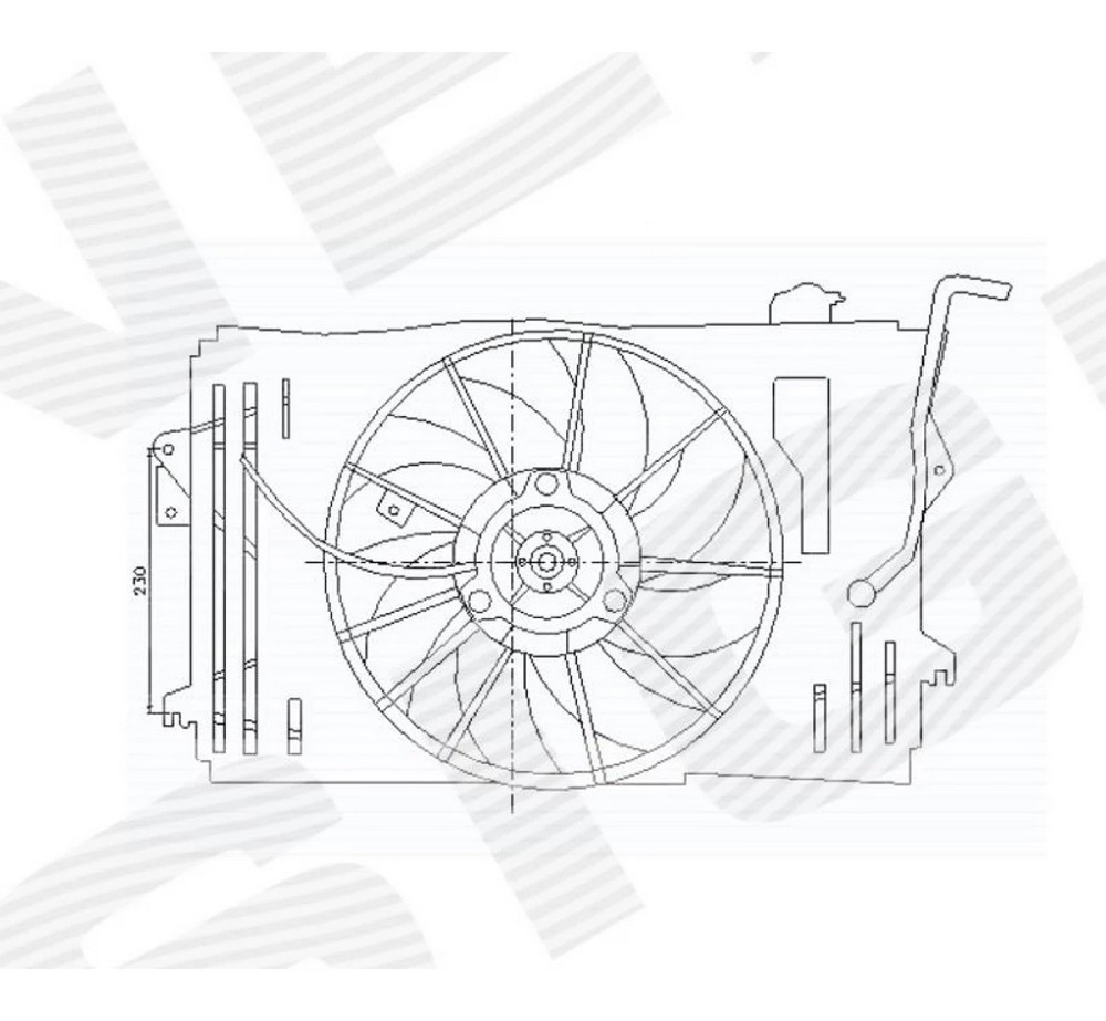 Диффузор радиатора и кондиционера для Pontiac Vibe