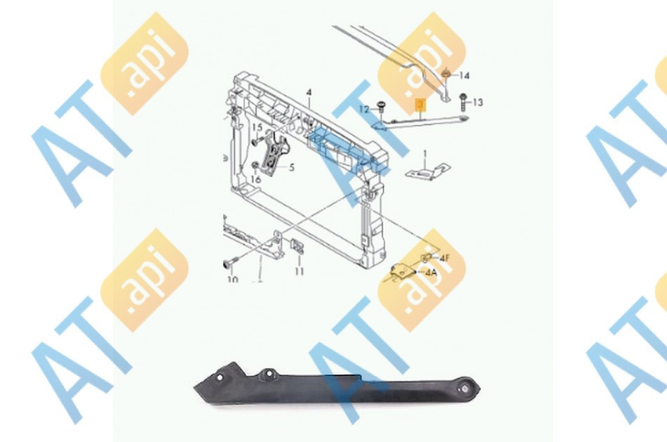 Панель передняя (левая) для Volkswagen Golf VII (5G1) Панель передняя (левая) для Volkswagen Golf VII (5G1)