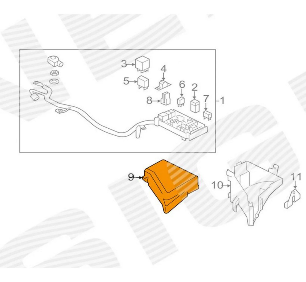 Короб аккумулятора для Subaru Forester (SJ)