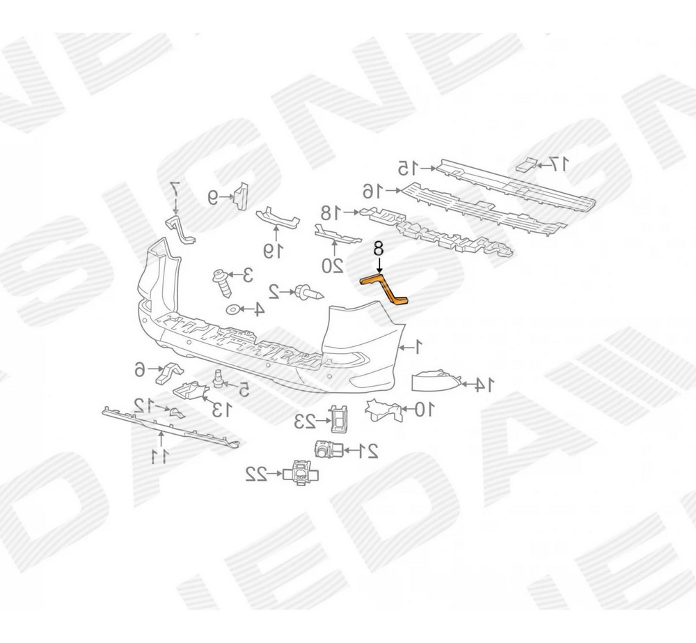 Крепление заднего бампера (правое) для Lexus GX 460 (J150)