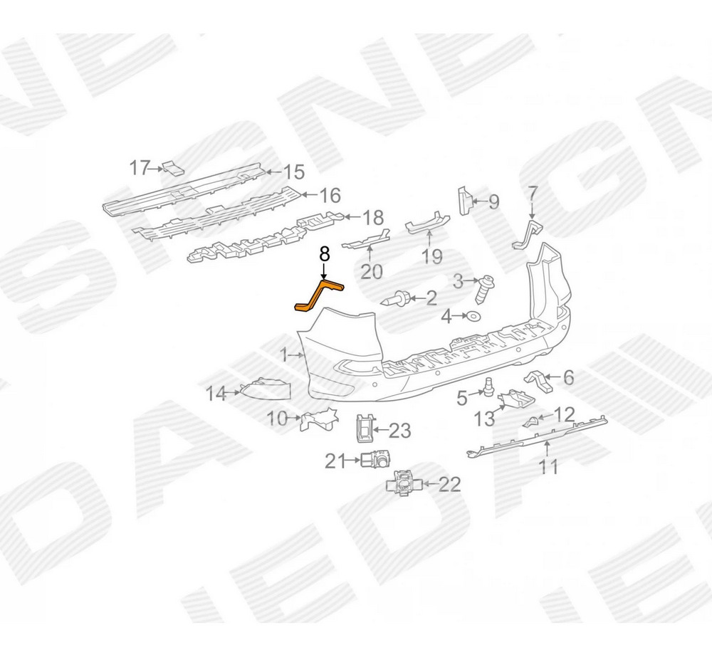 Крепление заднего бампера (левое) для Lexus GX 460 (J150)