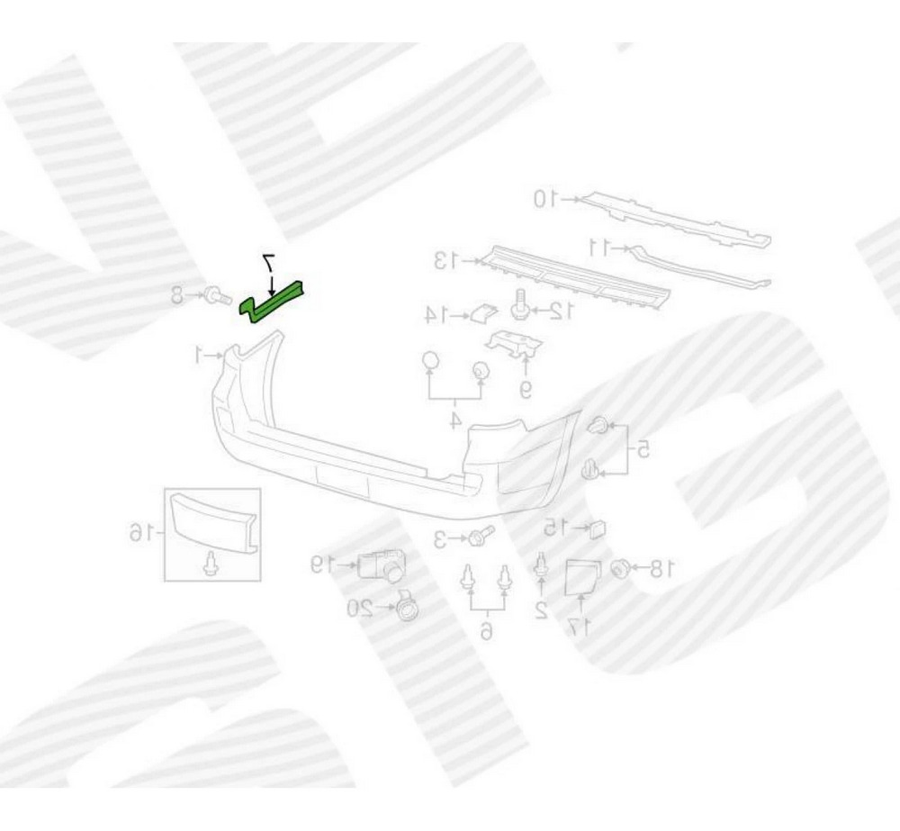 Крепление бампера для Lexus LX 570