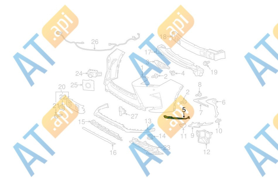 Крепление бампера (левое) для Lexus RX IV (AL20)